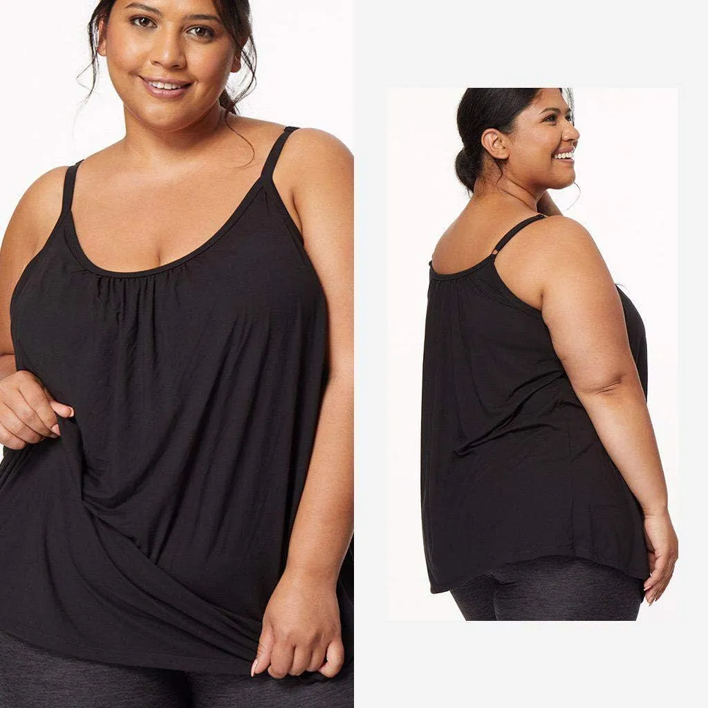 32 Degrees Women's Cool Flowy Bra Cami | with Built-in Cups | Relaxed Fit | Adjustable Spaghetti Strap