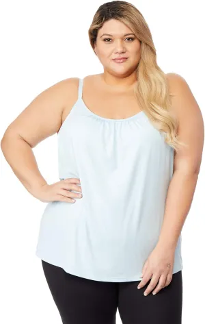 32 Degrees Women's Cool Flowy Bra Cami | with Built-in Cups | Relaxed Fit | Adjustable Spaghetti Strap