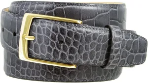 AE354 / A274 Genuine Full-Grain Cowhide Leather Dress Belt Gold Buckle 1-3/8''(35mm) Wide, 1"(25mm) Wide