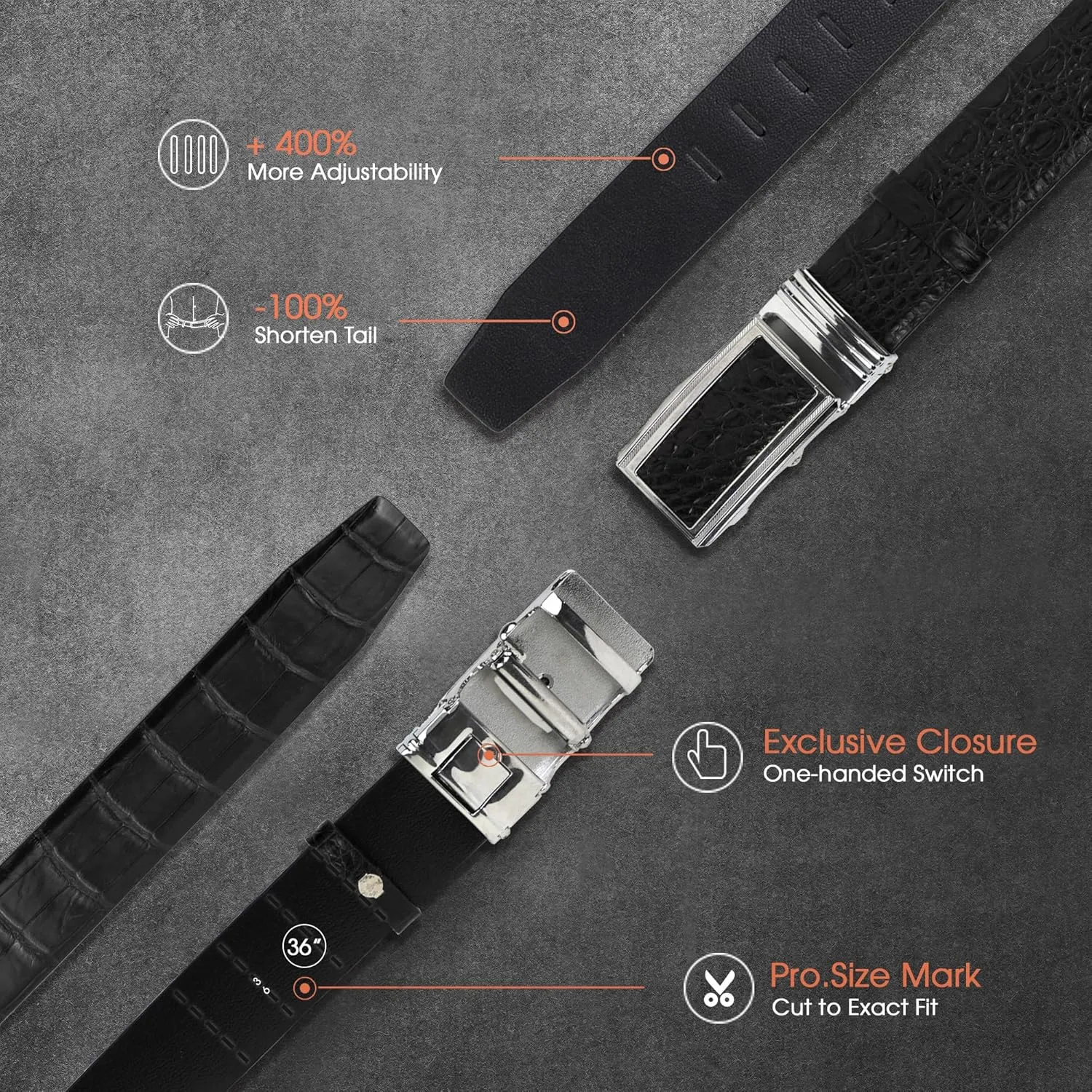 AIIigator Belt Men Leather Straight Belts Handmade Buckle Durable Dress Belt Classic Fashion Gift For Dad Boss Teacher