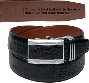 AIIigator Belt Men Leather Straight Belts Handmade Buckle Durable Dress Belt Classic Fashion Gift For Dad Boss Teacher