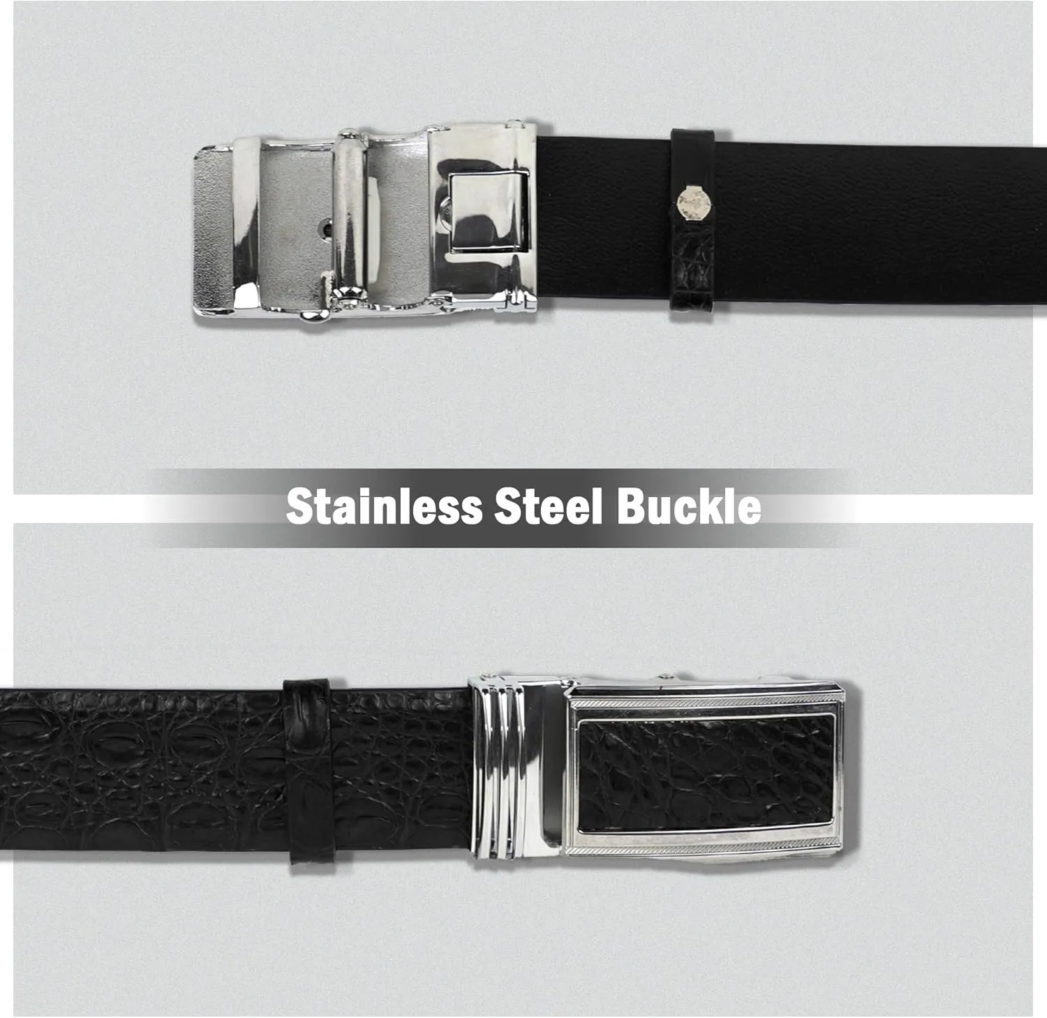 AIIigator Belt Men Leather Straight Belts Handmade Buckle Durable Dress Belt Classic Fashion Gift For Dad Boss Teacher