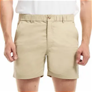AIMPACT Mens Casual Cotton Shorts Slim Fit Elastic Waist Cargo Shorts 5.5 Inch Inseam with Pockets