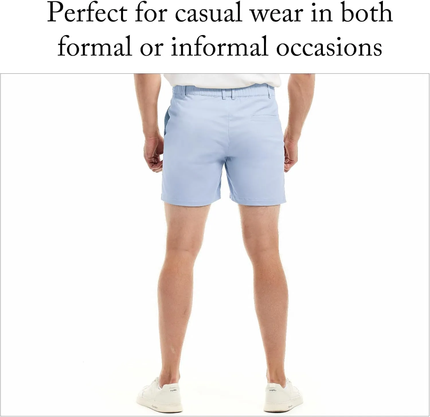 AIMPACT Mens Casual Cotton Shorts Slim Fit Elastic Waist Cargo Shorts 5.5 Inch Inseam with Pockets