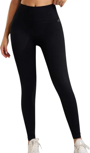 Anna-Kaci Women's High Waist Ribbed Seamless Leggings with Stretch Compression Fit