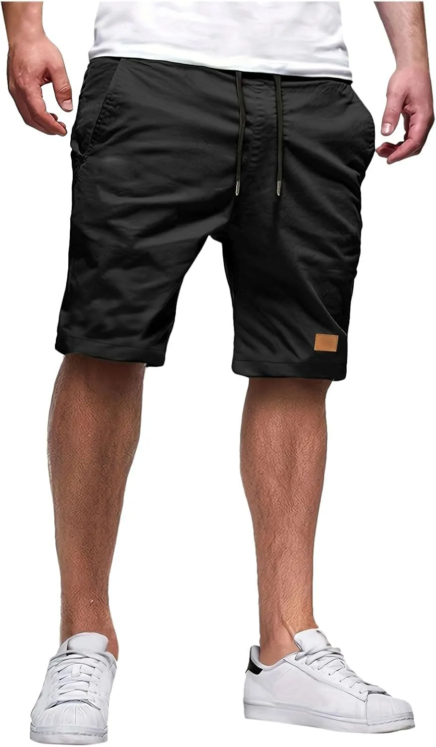 Athletic Shorts for Men Elastic Waist Stretch Casual Summer Shorts Plus Size Classic Lightweight Baggy Chino Beach Pants