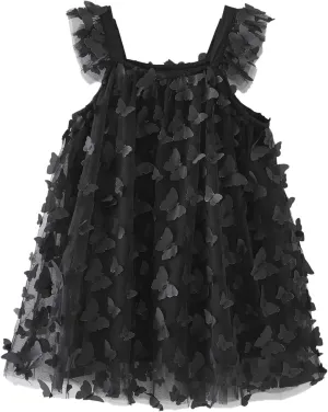 Baby Girls' Playwear Dresses Summer Dress for Girls Toddler Sleeveless 3D Butterfly Tulle Princess Dance