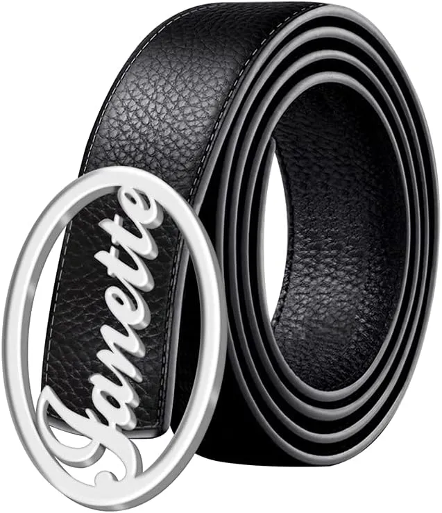 BAUMA AUTO Men's Leather Belt Custom Dress Belts for Men with Name Personalized Classic Belt for Grandpa Father's Day