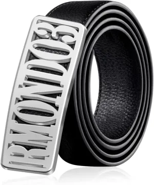 BAUMA AUTO Men's Leather Belt Custom Dress Belts for Men with Name Personalized Classic Belt for Grandpa Father's Day
