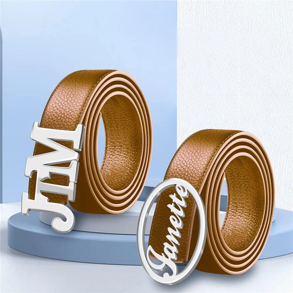 BAUMA AUTO Men's Leather Belt Custom Dress Belts for Men with Name Personalized Classic Belt for Grandpa Father's Day