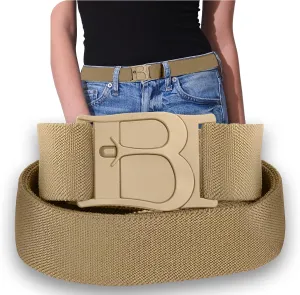 BELTAWAY Easily Adjustable No Show Women Stretch Belt Invisible Elastic Belt with Flat Buckle for Jeans Pants Dresses