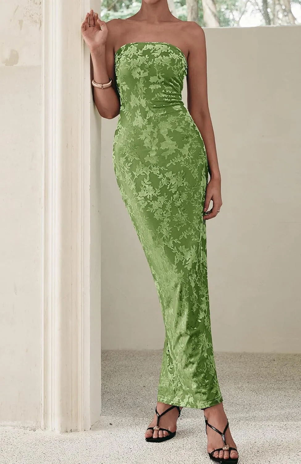 BTFBM Women Spring Dresses 2025 Elegant Wedding Guest Dresses Bodycon Tube Maxi Dress Split Floral Cocktail Dress