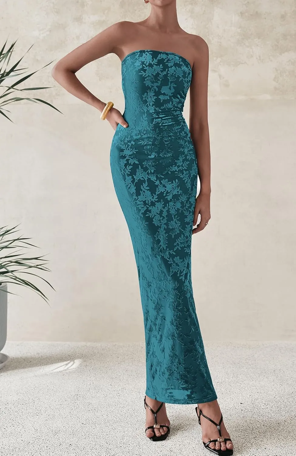 BTFBM Women Spring Dresses 2025 Elegant Wedding Guest Dresses Bodycon Tube Maxi Dress Split Floral Cocktail Dress