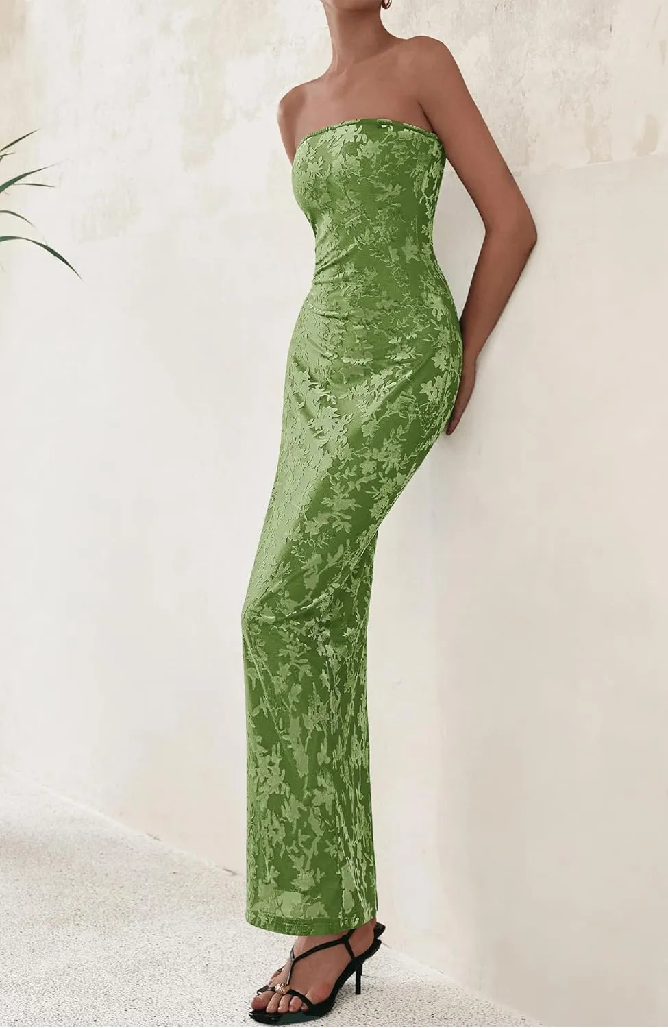 BTFBM Women Spring Dresses 2025 Elegant Wedding Guest Dresses Bodycon Tube Maxi Dress Split Floral Cocktail Dress