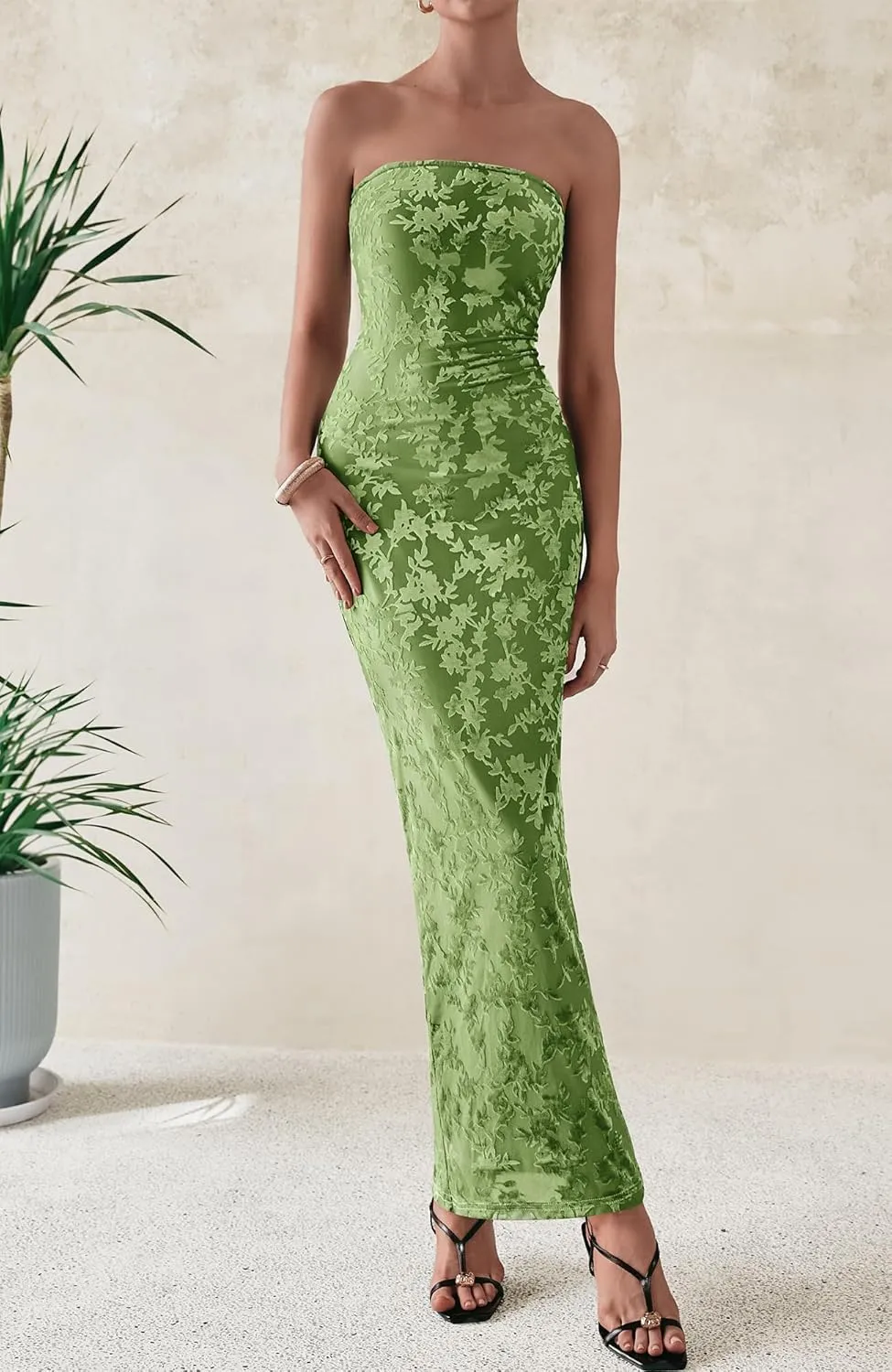 BTFBM Women Spring Dresses 2025 Elegant Wedding Guest Dresses Bodycon Tube Maxi Dress Split Floral Cocktail Dress