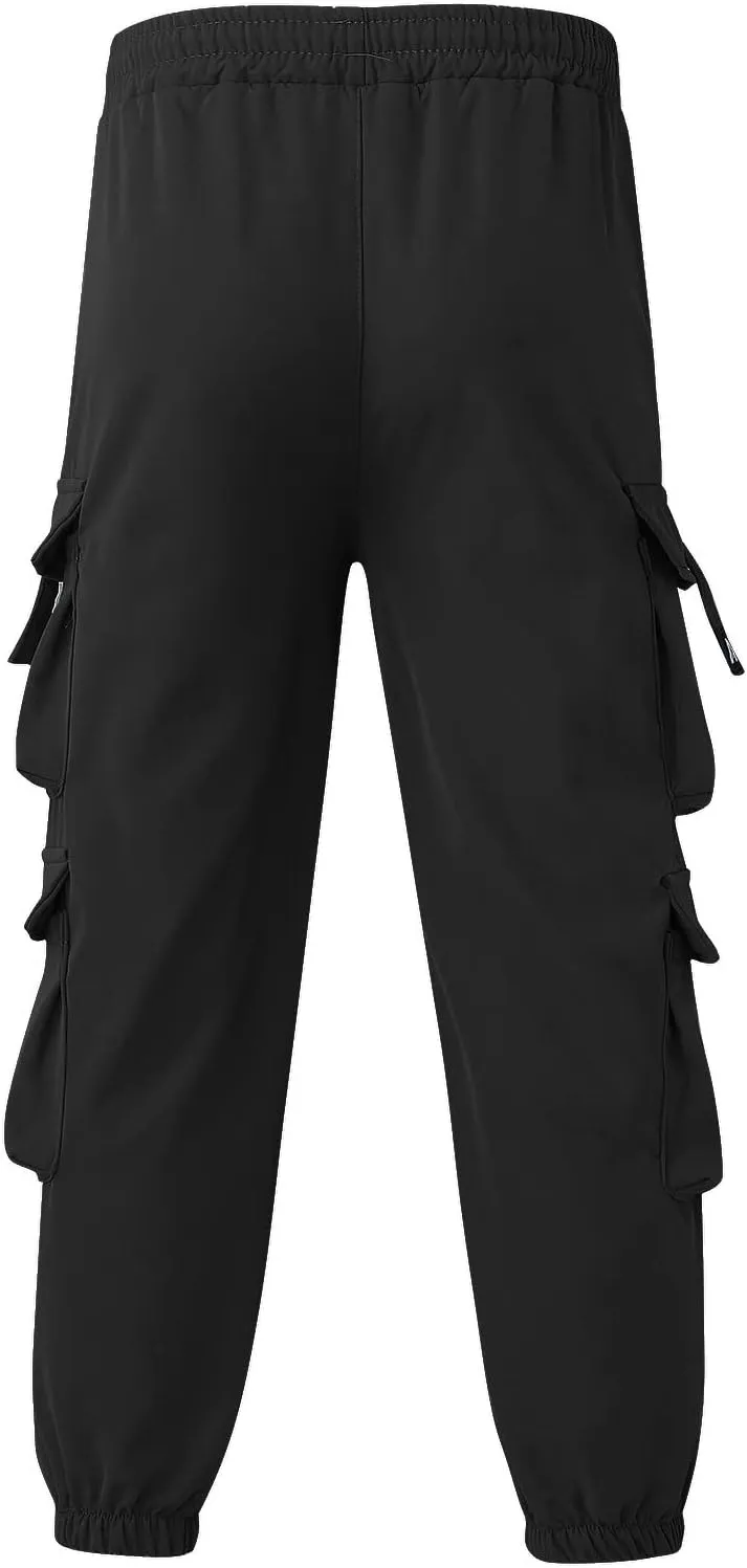 Cargo Pants for Men Relaxed Fit Cotton Pants with Elastic Waistband and Zipper Pockets Men's Joggers Sweatpants Gym