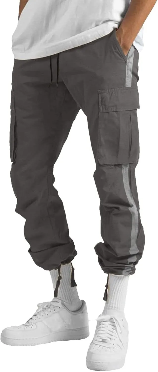 Cargo Pants for Men Relaxed Fit Mens Cargo Pants Athletic Pants Baggy High Waisted Open Bottom Sweatpants Track Pants
