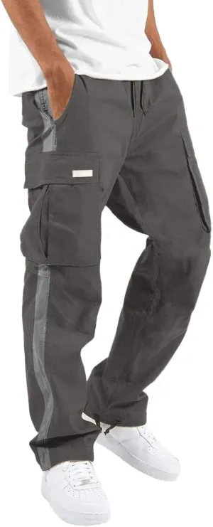 Cargo Pants for Men Relaxed Fit Mens Cargo Pants Athletic Pants Baggy High Waisted Open Bottom Sweatpants Track Pants