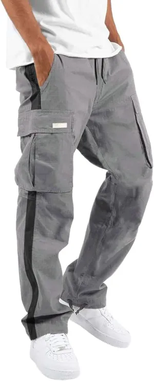 Cargo Pants for Men Relaxed Fit Mens Cargo Pants Athletic Pants Baggy High Waisted Open Bottom Sweatpants Track Pants