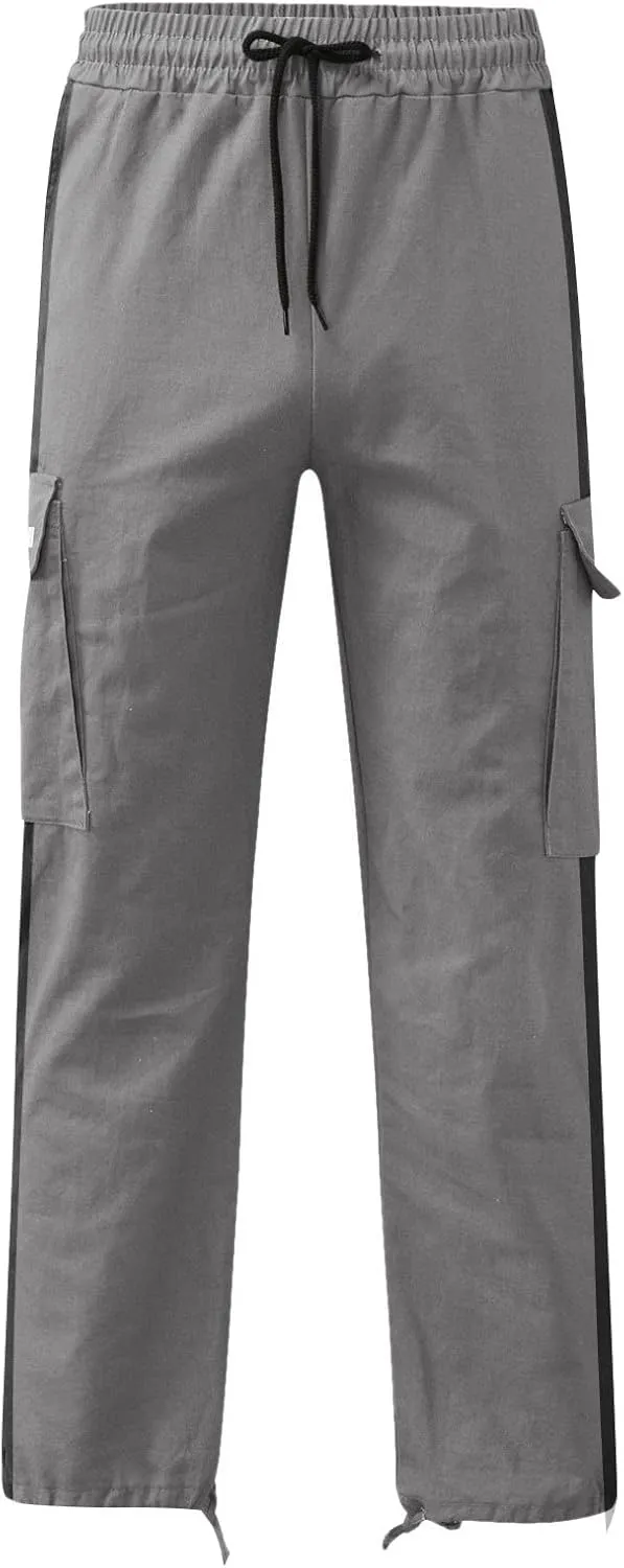 Cargo Pants for Men Relaxed Fit Mens Cargo Pants Athletic Pants Baggy High Waisted Open Bottom Sweatpants Track Pants