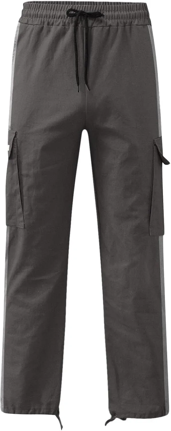 Cargo Pants for Men Relaxed Fit Mens Cargo Pants Athletic Pants Baggy High Waisted Open Bottom Sweatpants Track Pants