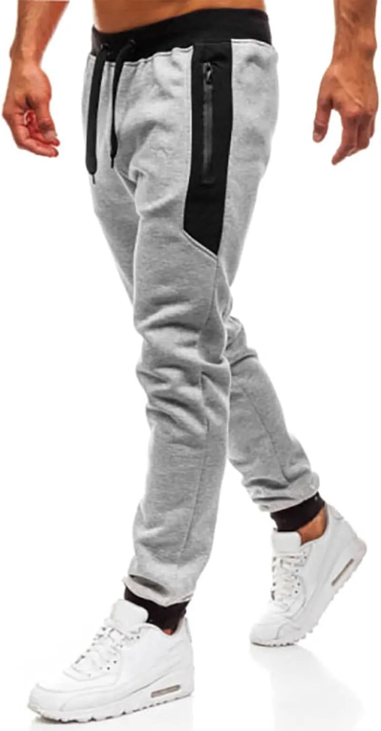 Cargo Sweatpants for Men Mens Lounge Pants Joggers Warm Fleece Heavyweight Gym Athletic Running Track 5 Pocket Winter