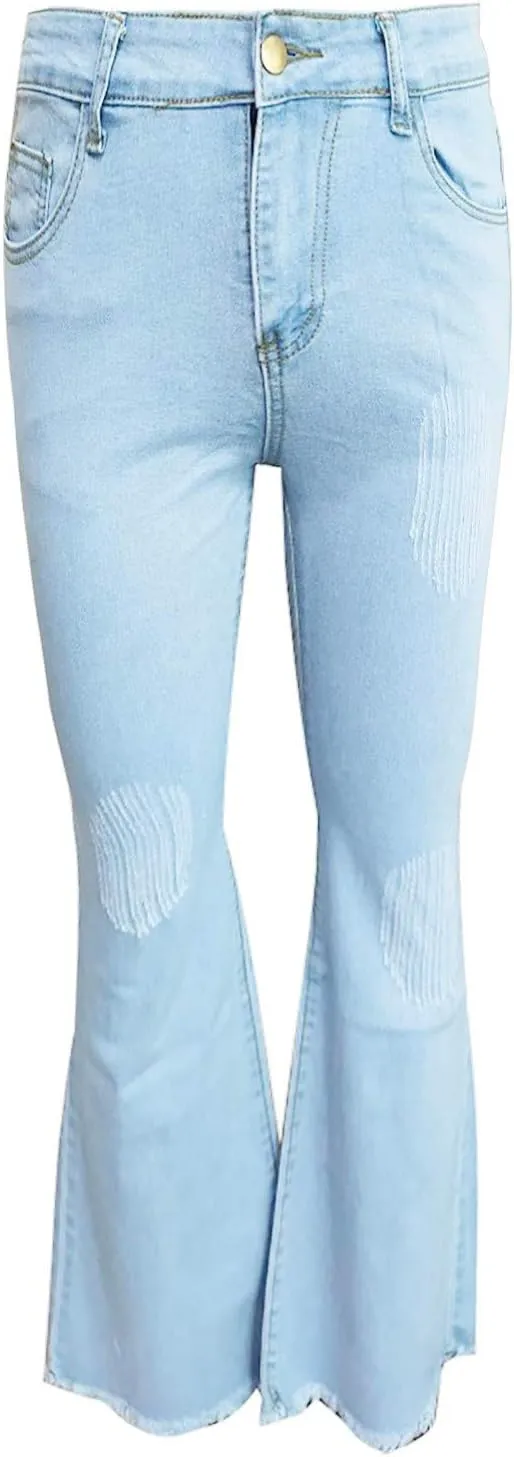 Cdiecer Bell Bottom Jeans for Women High Waisted Flare Jeans Control Belly Jeans Stretchy Hem Denim Pants