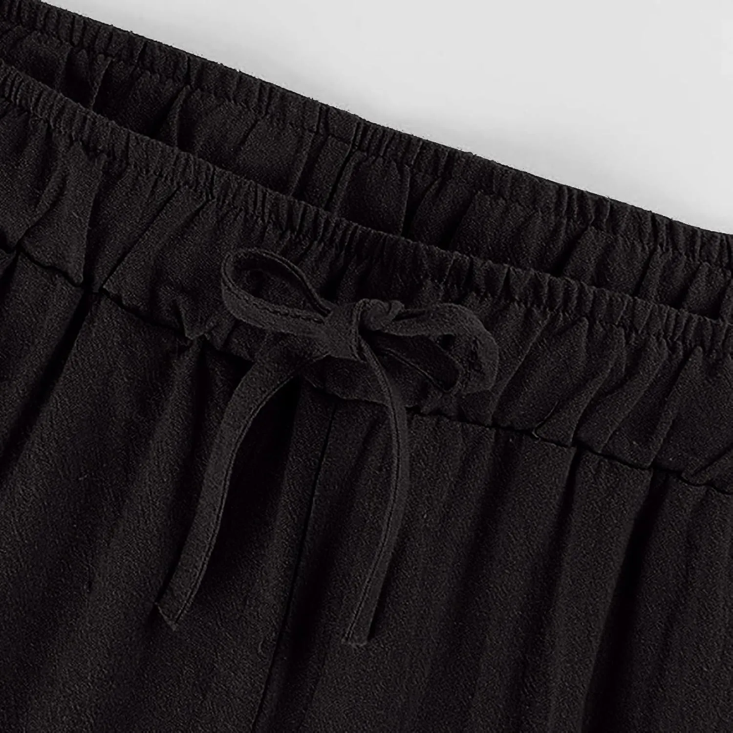Cotton Linen Pants Women Summer Wide Leg Casual Loose Trousers Drawstring High Waist Palazzo Pants with Pockets 2025