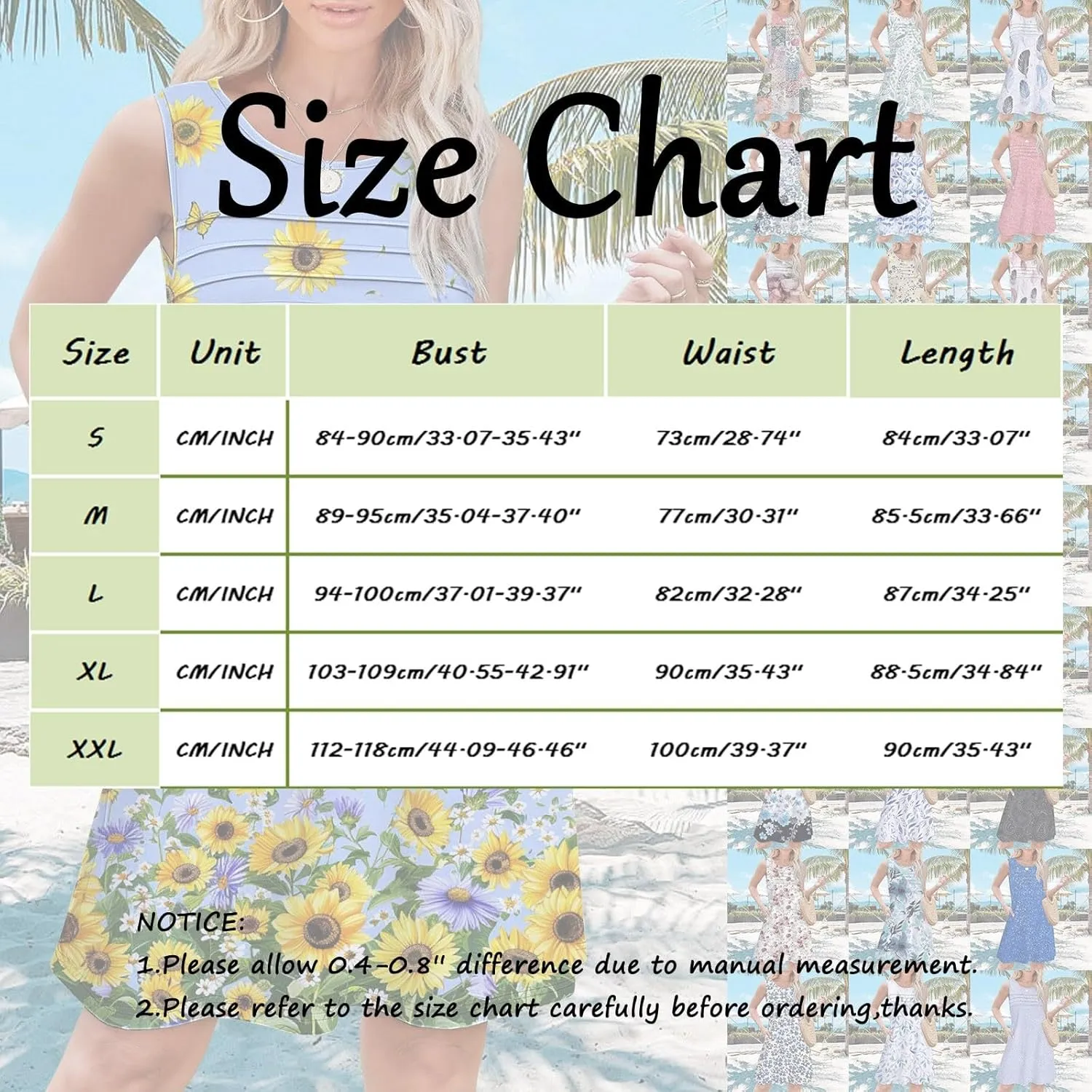 Cotton Summer Dresses for Women Womens with Pockets Summer Casual Tank Dress Sleeveless Midi Beach Dress Summer