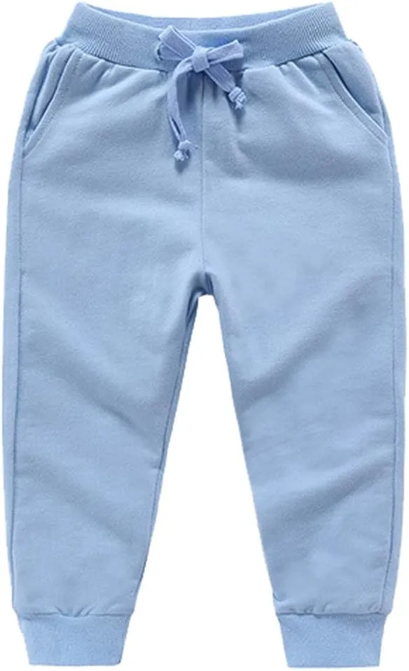 Ding-dong Baby Toddler Kid Boy Solid Cotton Active Pants Casual Drawstring Jogger Sport Jogger Pants