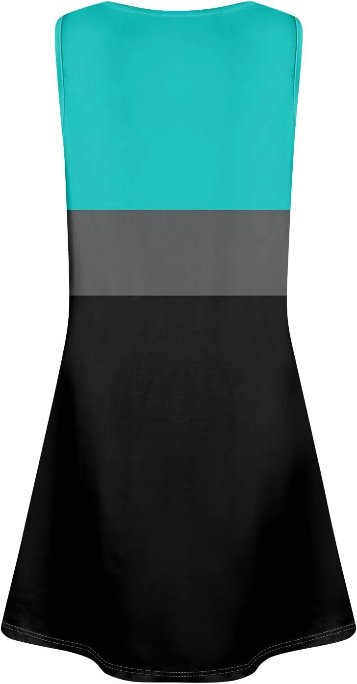 Dress for Women Spring Tank Dress Short Sun Dresses Sleeveless Patterned A Line Dresses Summer Flowy with Pocket