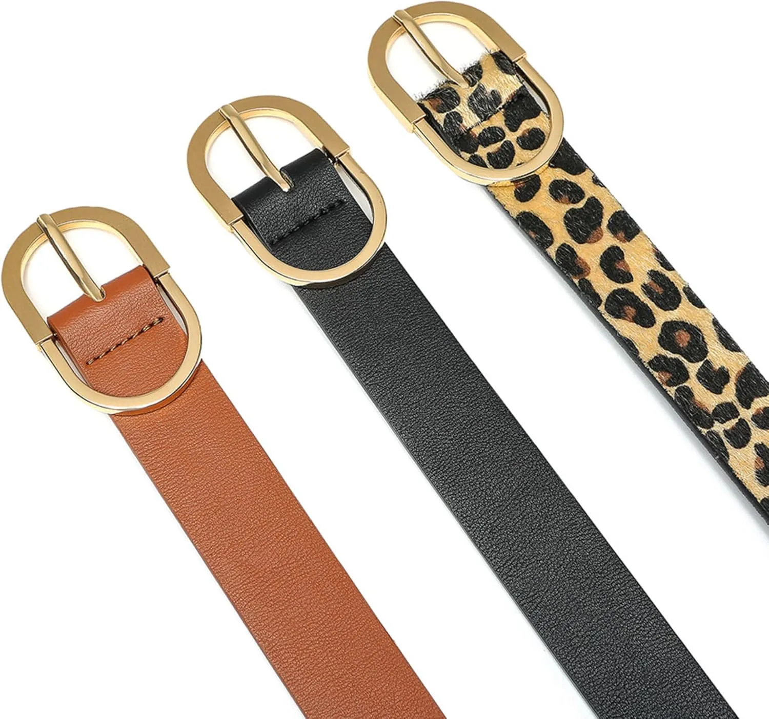 Earnda Womens Belts for Jeans Faux Leather Strap