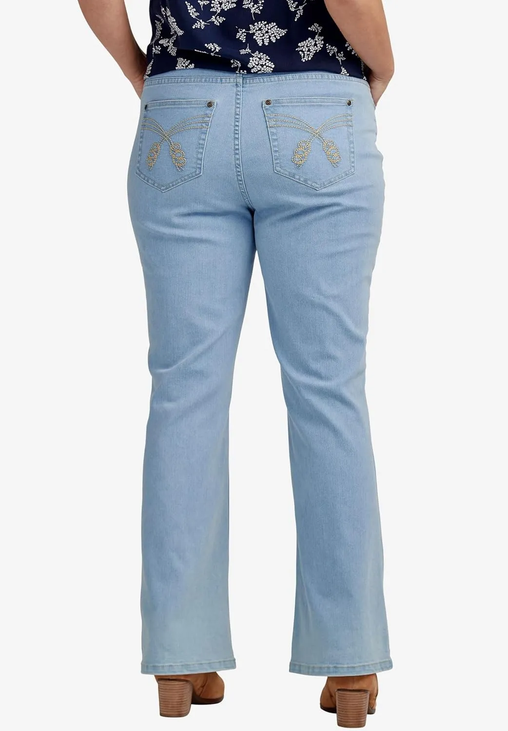 ellos Women's Plus Size Bootcut 5-Pocket Jeans