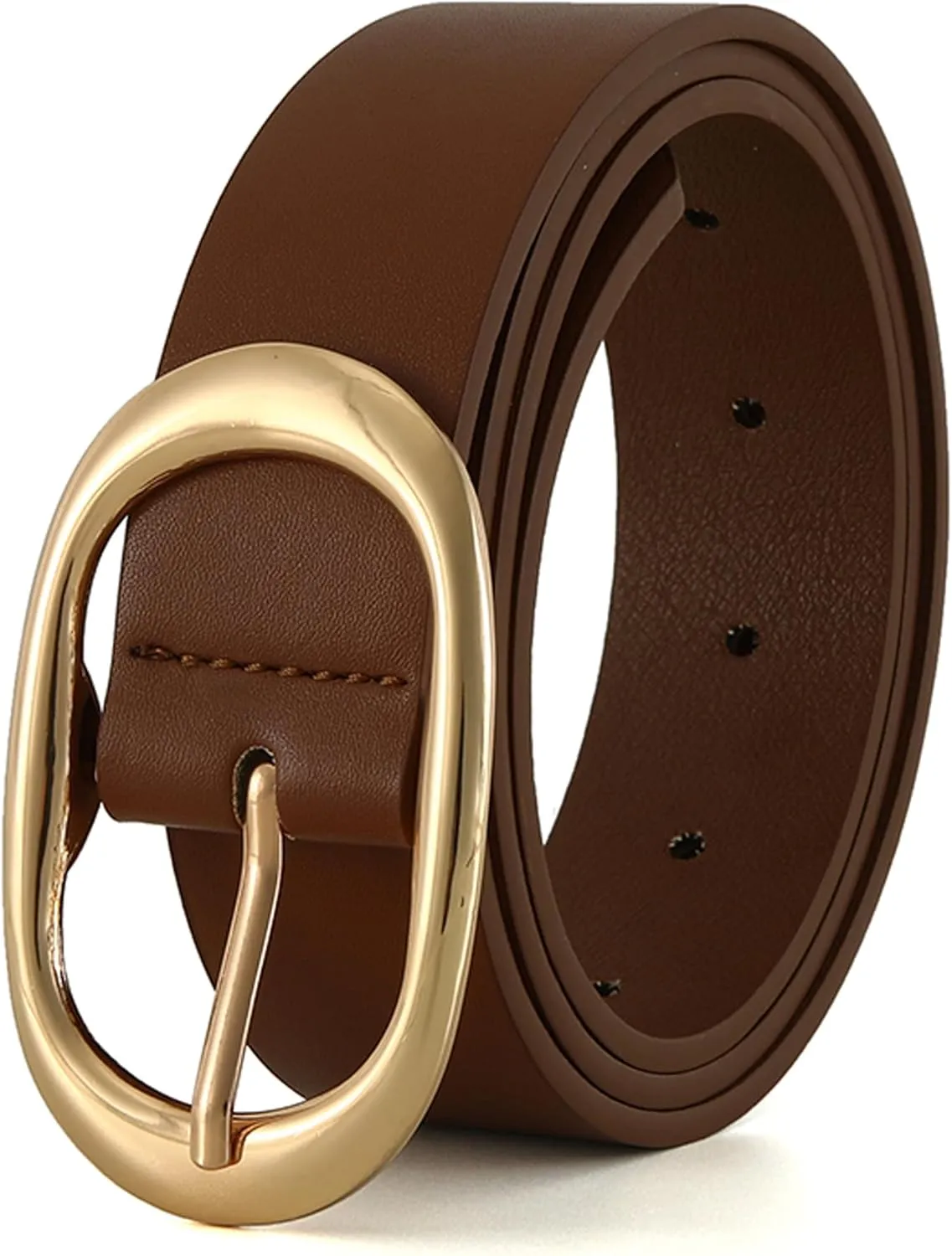 Fashion Women's Faux Leather Belts Ladies Waist Belt with Pin Buckle for Jeans Pants 1.26" Width