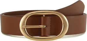 Fashion Women's Faux Leather Belts Ladies Waist Belt with Pin Buckle for Jeans Pants 1.26" Width