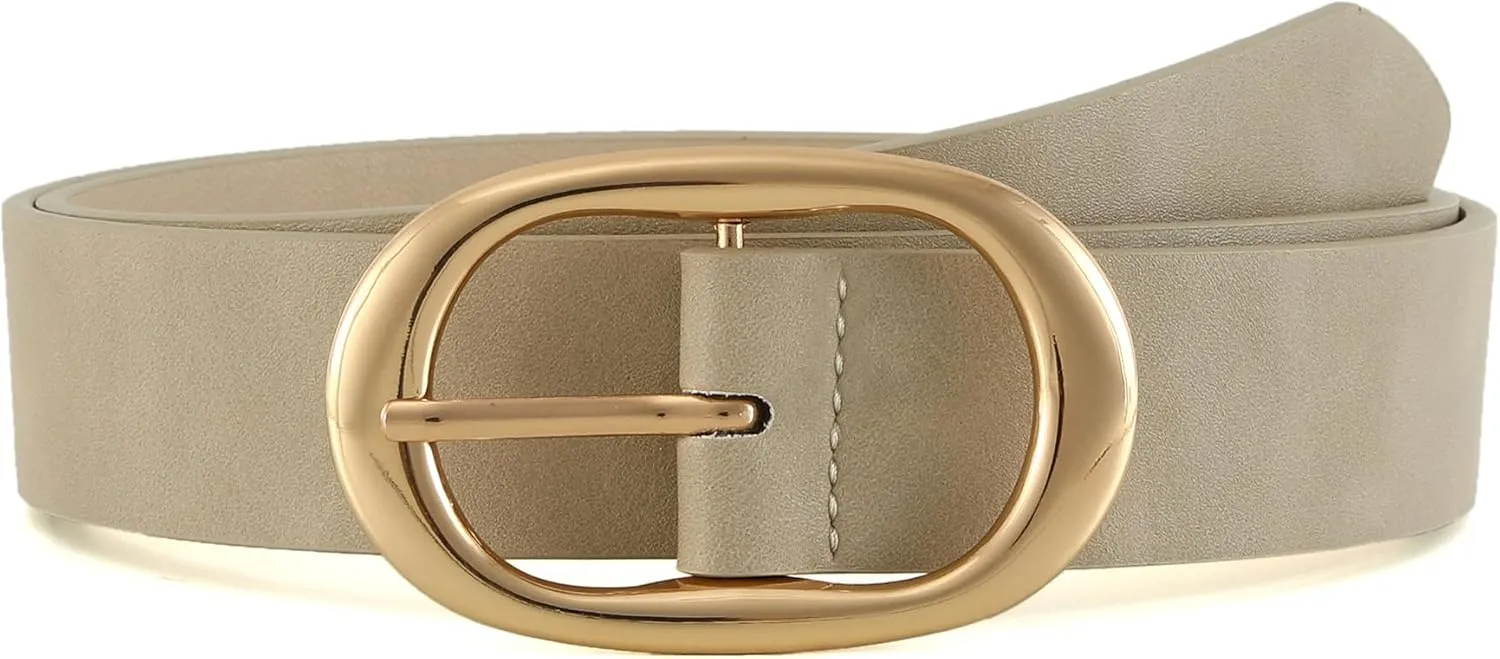 Fashion Women's Faux Leather Belts Ladies Waist Belt with Pin Buckle for Jeans Pants 1.26" Width