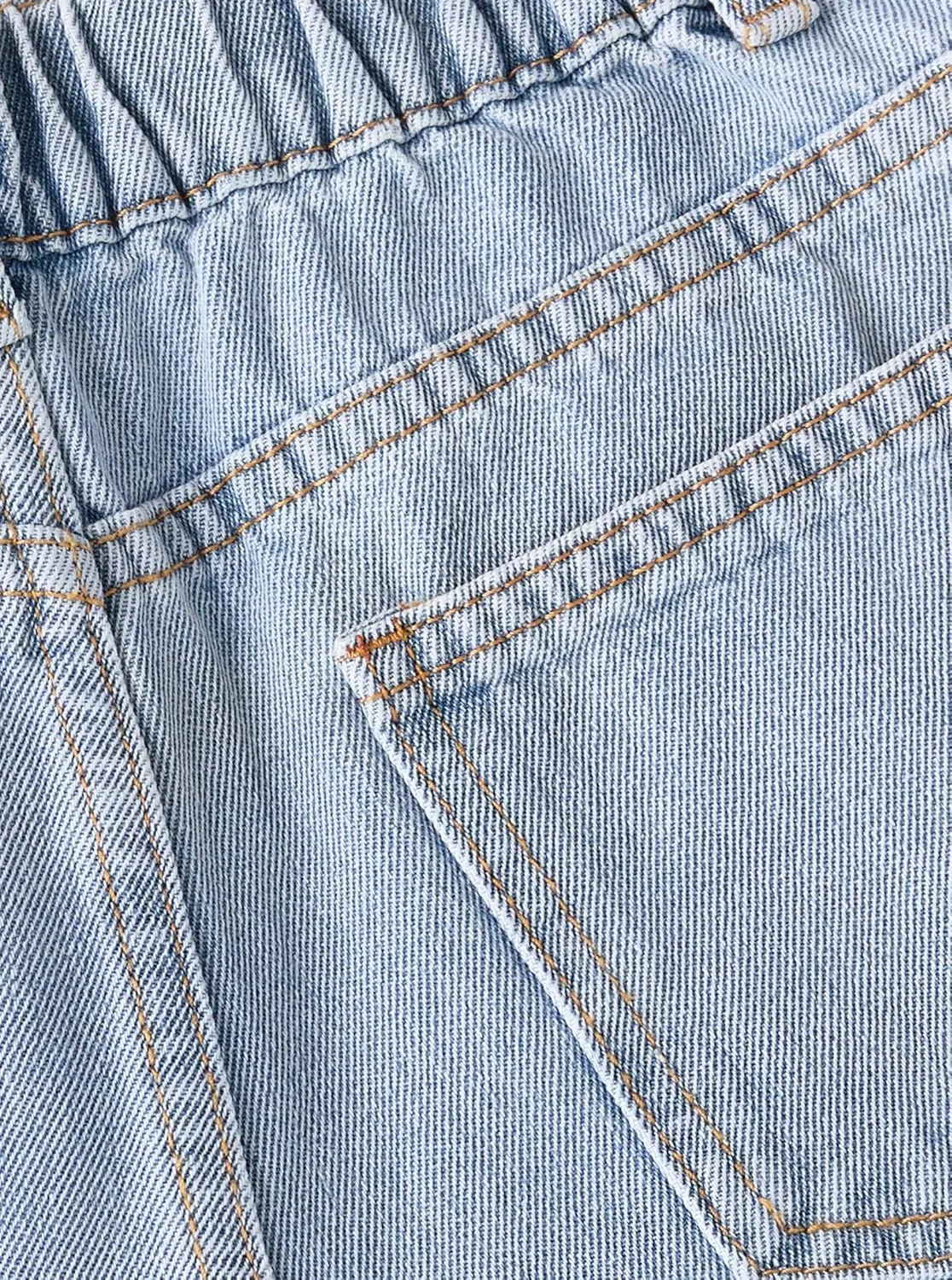 Girls Ripped Jean Shorts High Waisted Straight Leg Denim Shorts with Pockets