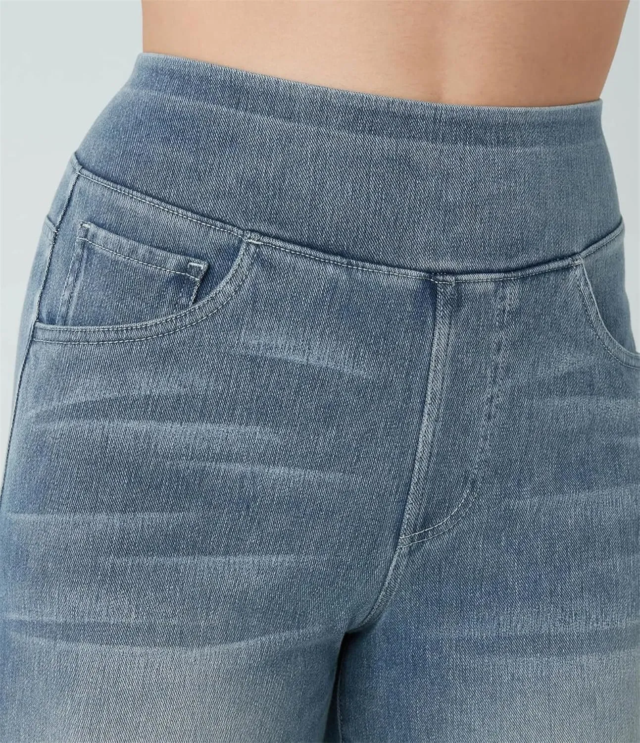 Grevela Pull Up Jeans, Grevela Stretch Jeans, Women's Wide Leg High Waisted Jeans Stretchy Trendy Denim Pants