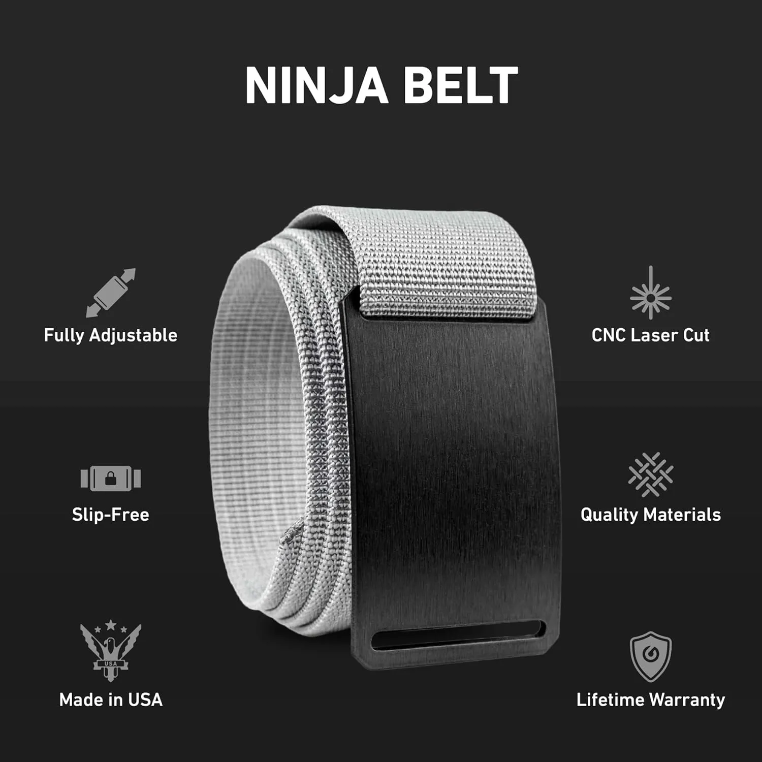 GRIP6 Ninja Belt: Durable Belts for Men & Women, Versatile Nylon Tactical Belt for Work, Golf, Casual & Outdoor Use