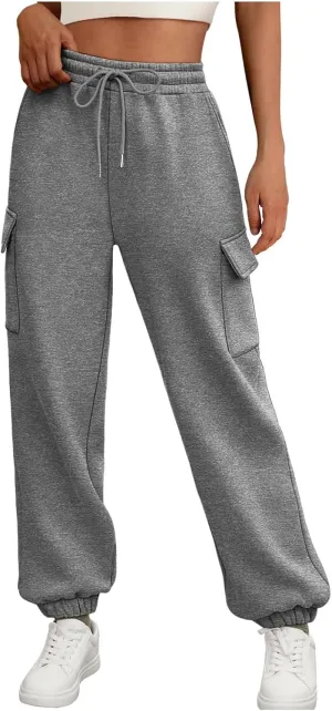Hands Jogger for Women Comfortable Relaxed Fit Sweatpant Running Hiking Jogger High Waisted Trousers Pant Pockets