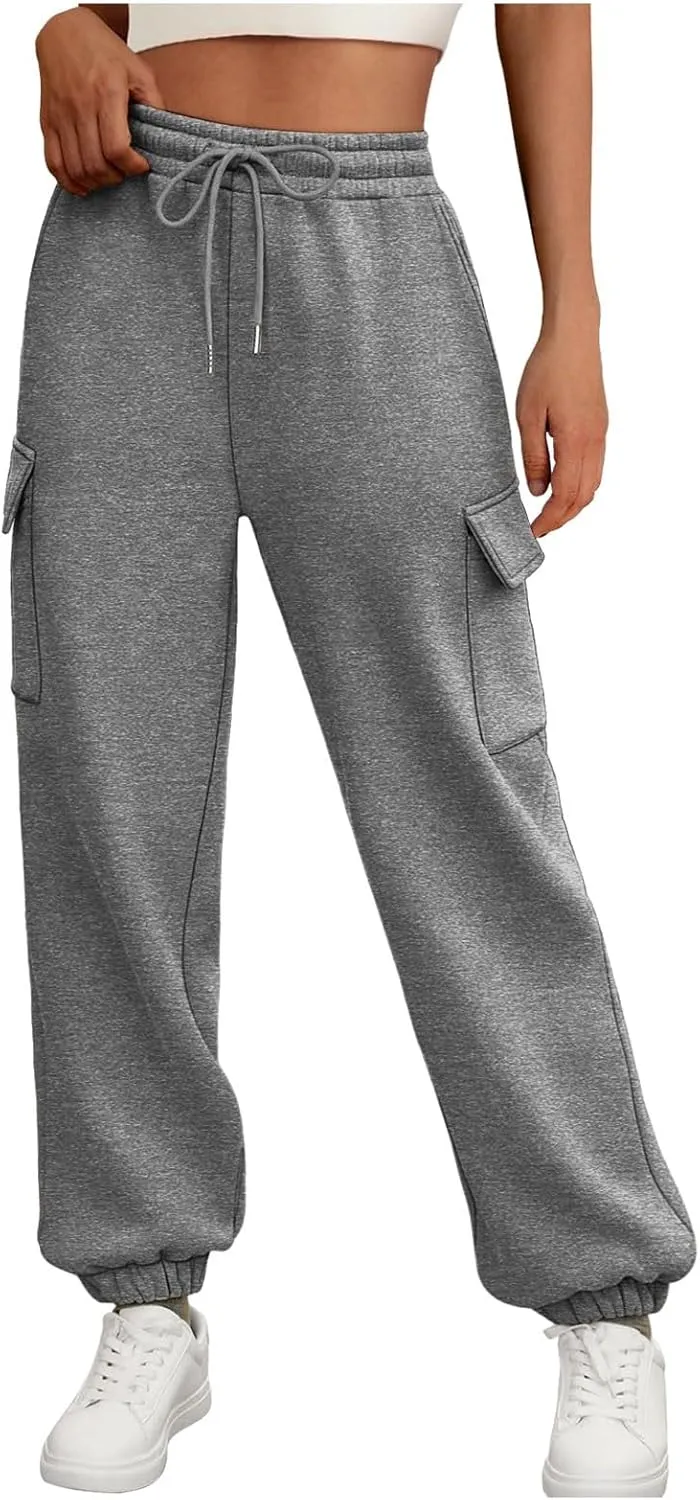 Hands Jogger for Women Comfortable Relaxed Fit Sweatpant Running Hiking Jogger High Waisted Trousers Pant Pockets