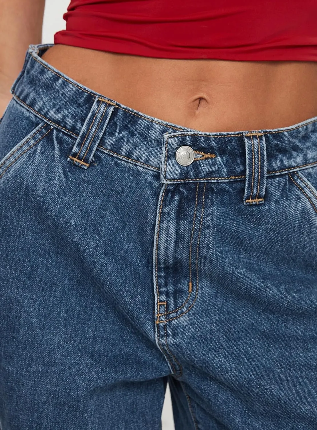 High Waisted Jean Shorts Women Casual Trendy Stretchy Wide Leg Denim Shorts Baggy Straight Leg Shorts with Pockets