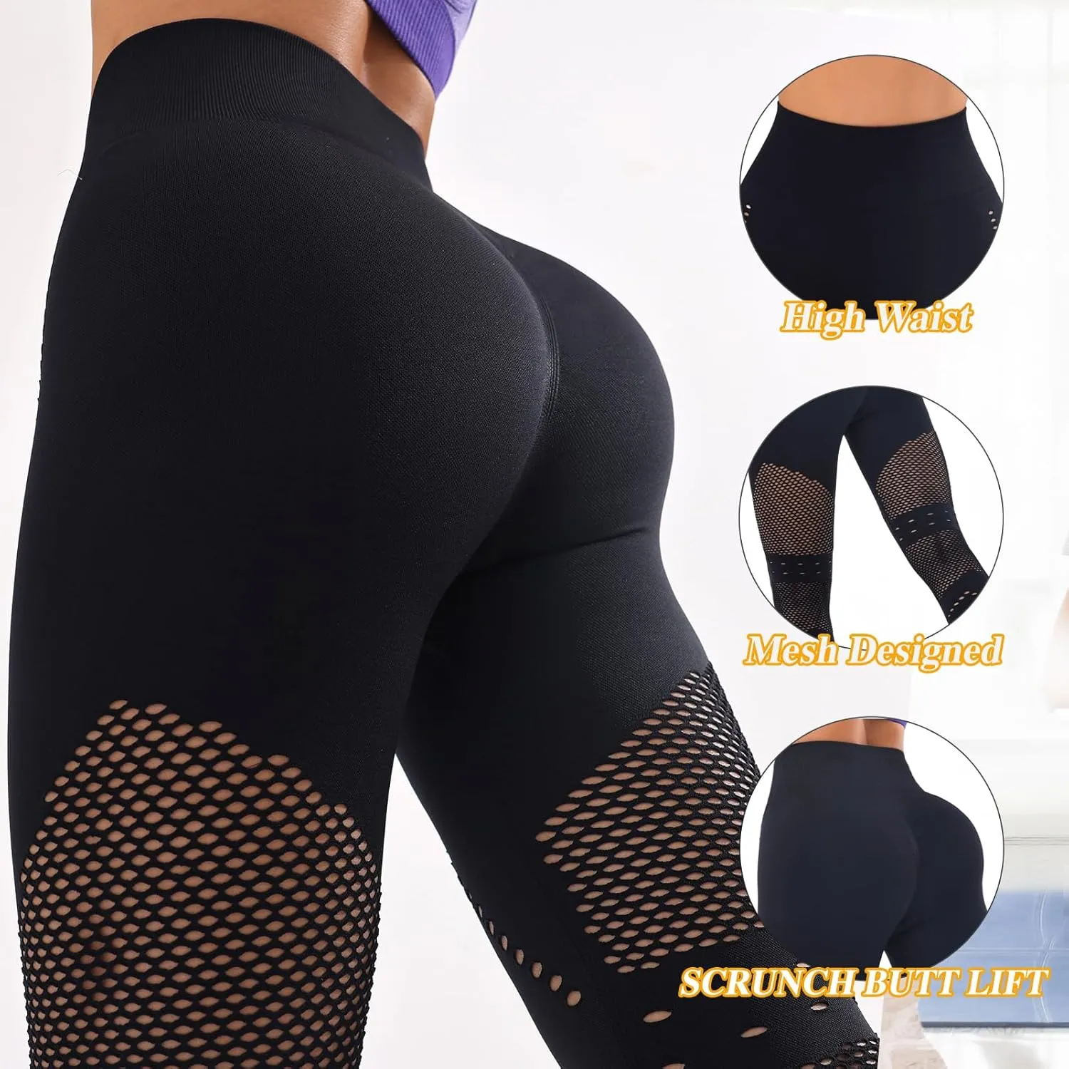 High Waisted Leggings for Women Workout Yoga Leggings Tummy Control Pants Workout Yoga Pants for Gym