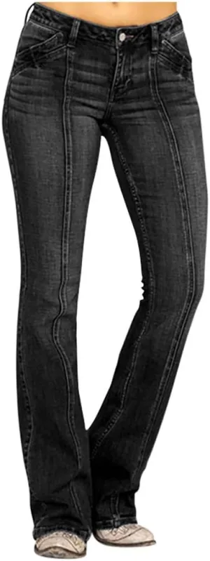 Holy Grail Tummy Control Bootcut Jeans Women,Oprah's Favorite Bootcut Jeans for Women,Pull On Stretchy High Waisted Jeans