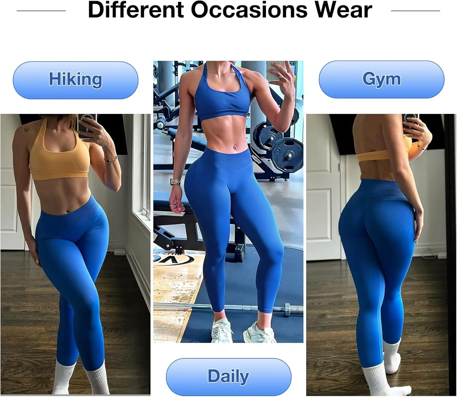 Impact Hidden Scrunch Butt Leggings for Women Mid Low Waist Gym Workout Legging Tummy Control Booty Lifting Yoga Pants