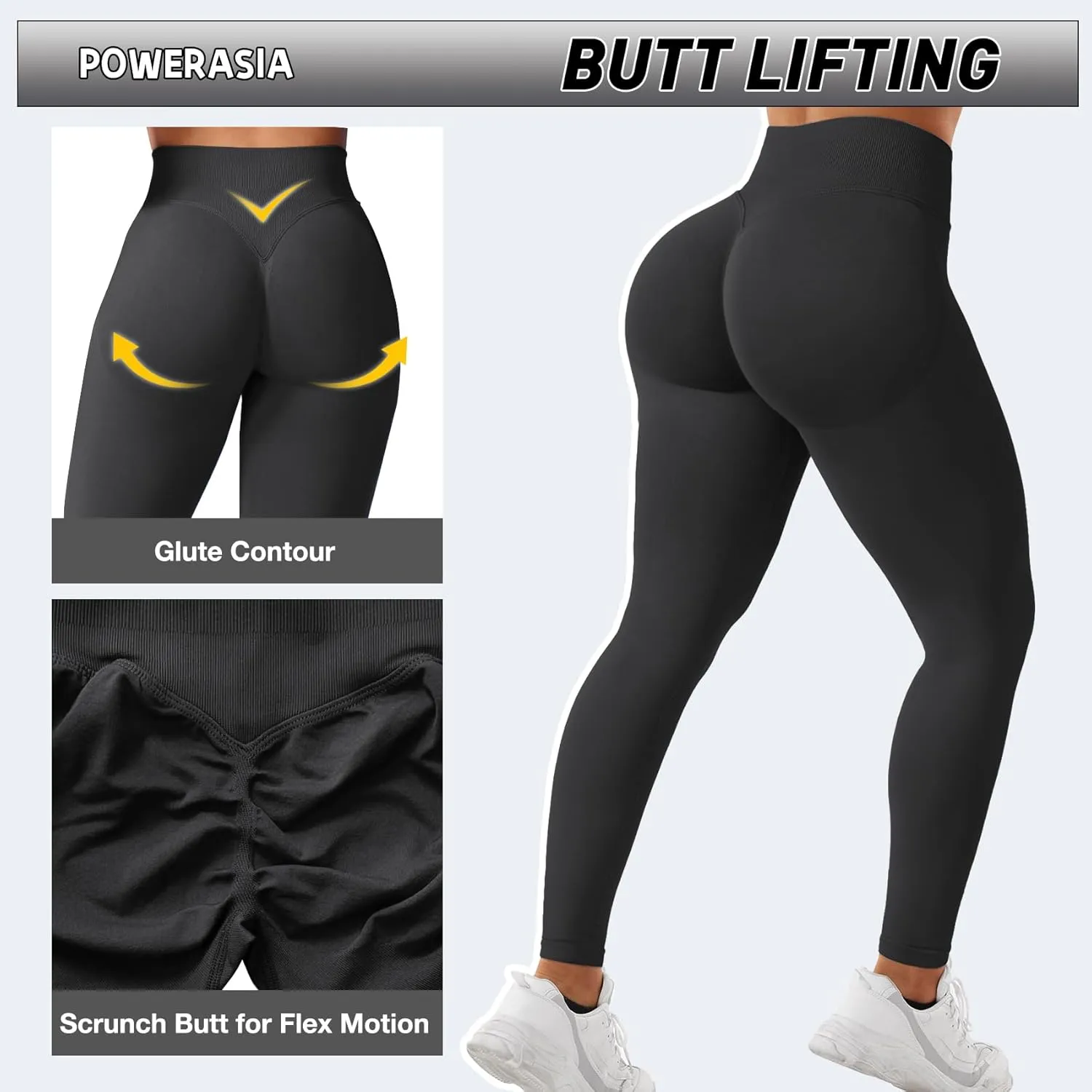 Impact Hidden Scrunch Butt Leggings for Women Mid Low Waist Gym Workout Legging Tummy Control Booty Lifting Yoga Pants