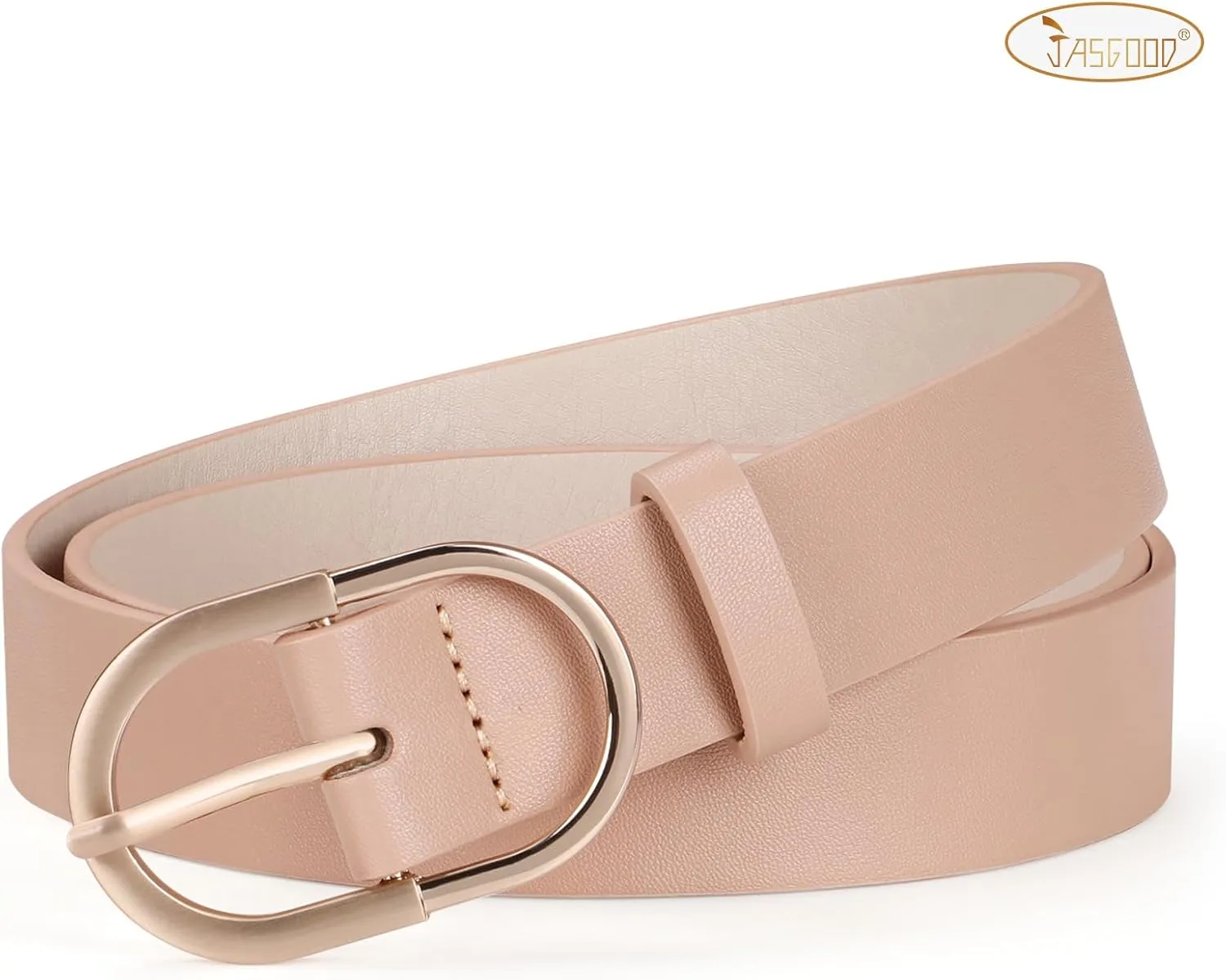 JASGOOD Women’s Leather Belts for Jeans Pants Fashion Ladies Belt with Gold Buckle