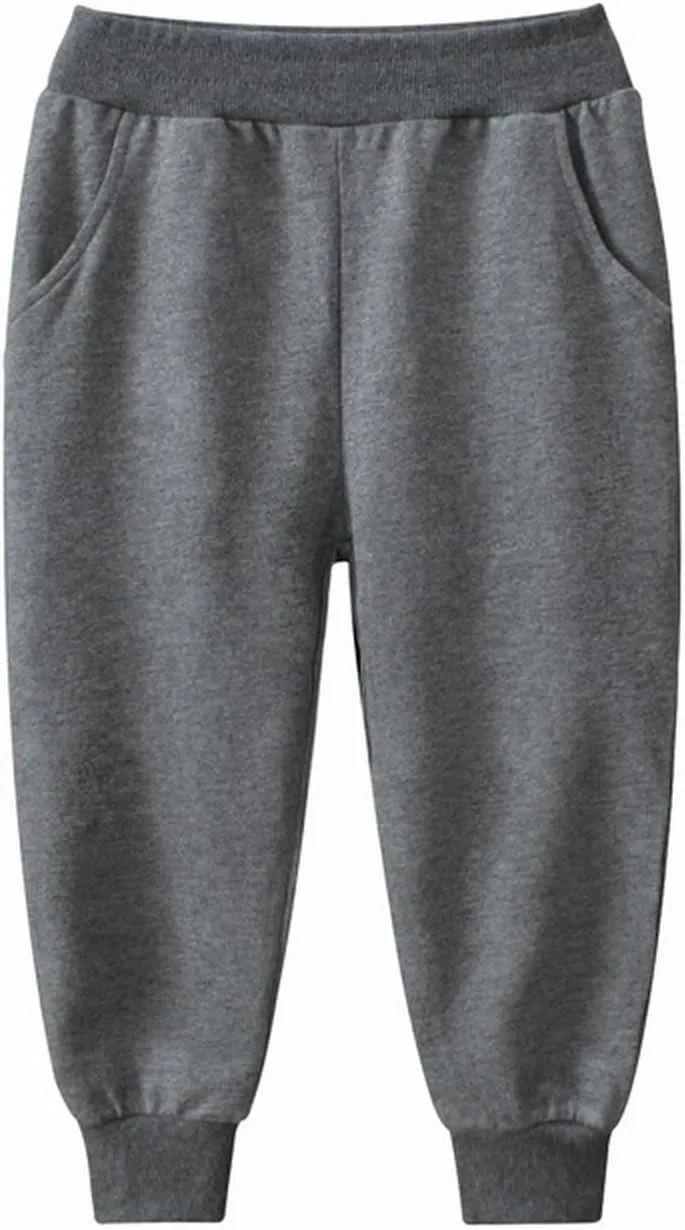 Kids Girls Boys Joggers Pants Sweatpants Elastic Waist Casual Jogging Trousers Bottom Pocket