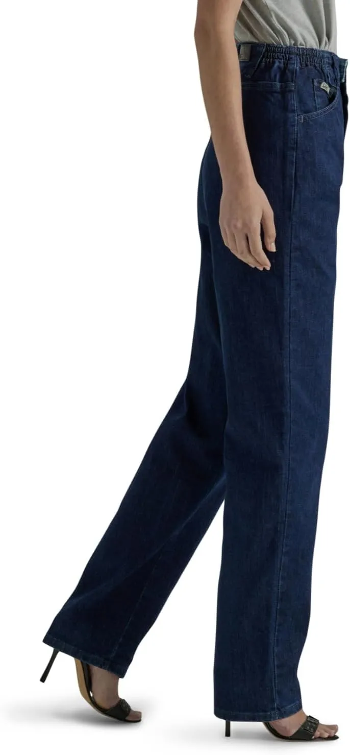Lee Women's Relaxed Fit Side Elastic Tapered Leg Jean