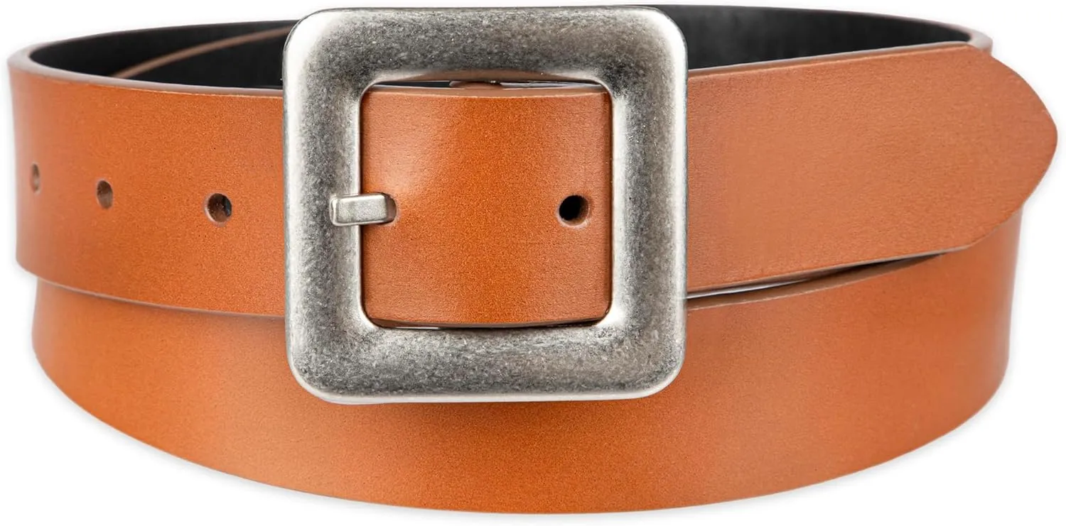 Levi's Women's Two-in-one Reversible Square Statement Buckle Casual Belt